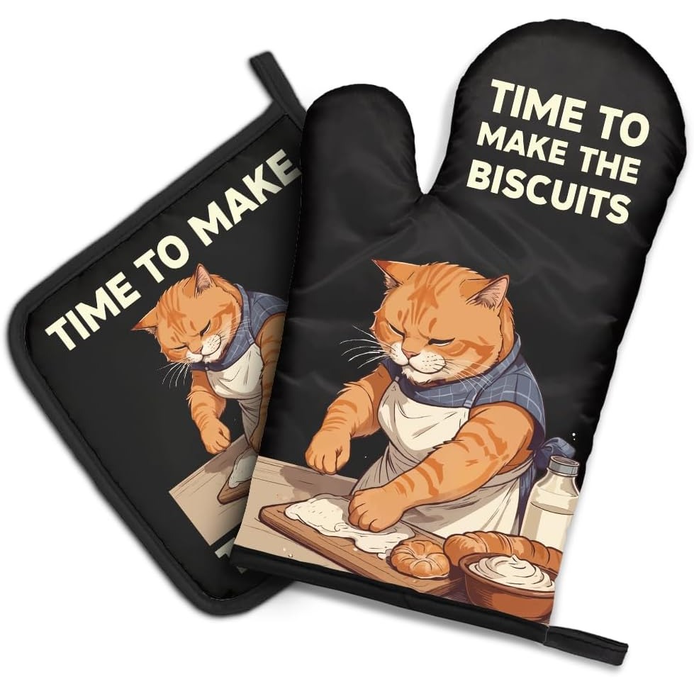 Kitchen Gadgets For Mom - Bisküvi Şeklinde Komik Kedi Fırın Eldivenleri