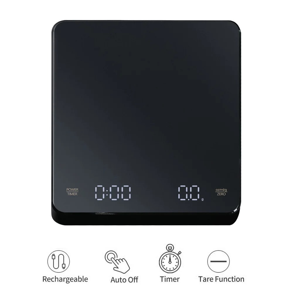Kitchen Timer Digital - Dijital Kahve Terazisi, Zamanlayıcılı, LED Ekranlı,