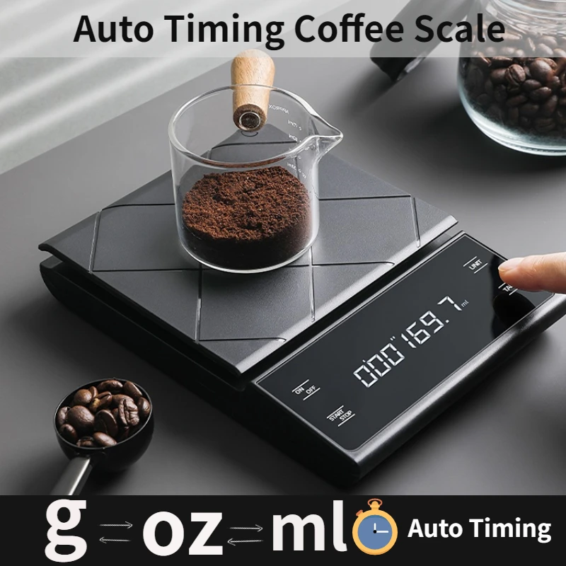 Kitchen Timer Digital - USB Şarjlı Mutfak Kahve Tartısı, Zamanlayıcılı