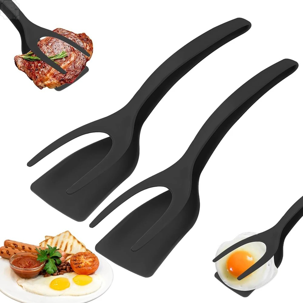 Kitchen Gadgets And Utensils - 2'si 1 Arada Çevirmeli Spatula Maşa